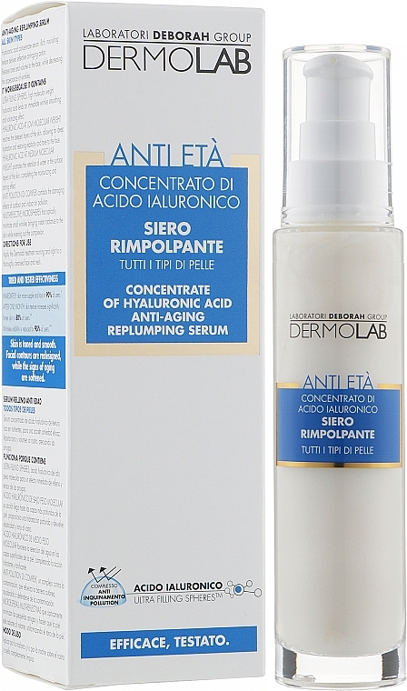 Anti-Aging Serum with Hyaluronic Acid - Deborah Milano Dermolab Anti-Aging Replumping Serum — photo N2