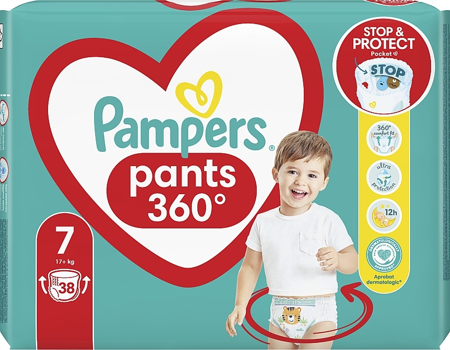 Diaper Pants, size 7, 17+ kg, jumbo pack 38 pcs - Pampers — photo N10