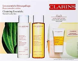 Set - Clarins Cleansing Essentials for Normal Skin (f/milk/200ml + f/lot/200ml + f/scrub/15ml + bag) — photo N1