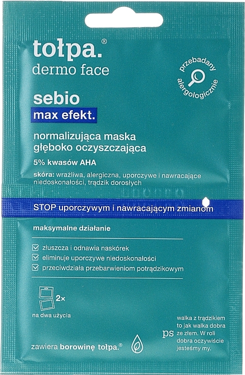 Deep Cleansing Mask - Tolpa Dermo Face Sebio Normalizing Deep Cleansing Mask — photo N3