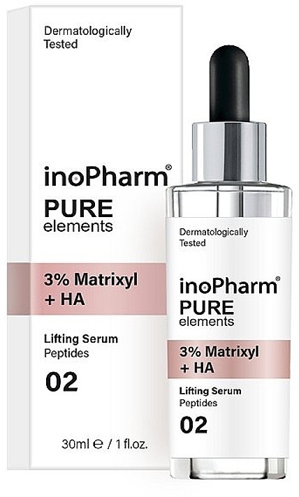 Face Firming Serum with 3% Matrixyl and Hyaluronic Acid - InoPharm Pure Elements 3% Matrixyl + HA Lifting Serum — photo N1