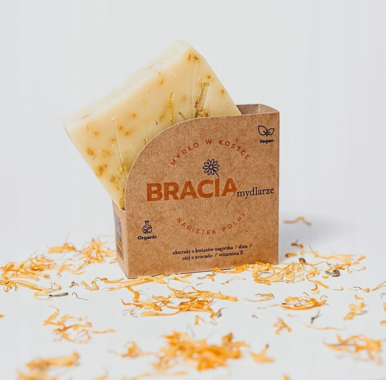 Calendula Solid Soap - Bracia Mydlarze Dry & Sensitive Skin Solid Soap Calendula Field — photo N3