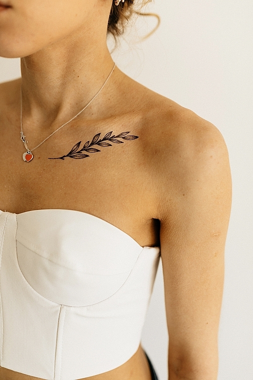 Temporary Tattoo "Peonies with Branches" - Tattooshka — photo N5