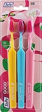 Toothbrush Set, 3 pcs, yellow + blue + pink - TePe Good Regular Soft — photo N1