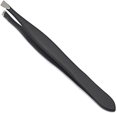 Fragrances, Perfumes, Cosmetics Professional Slanted Tweezers P-32, rubberized, black - Beauty LUXURY