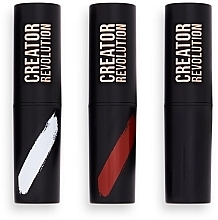 Makeup Stick Set - Makeup Revolution Creator Fast Base Paint Stick Set White, Red & Black — photo N3