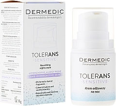 Fragrances, Perfumes, Cosmetics Nourishing Night Cream - Dermedic Tolerans Nourishing Night Cream