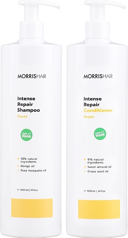 Set - Morris Hair Intense Repair Synergy Kit (SHMP/1000ml + cond/1000ml) — photo N2