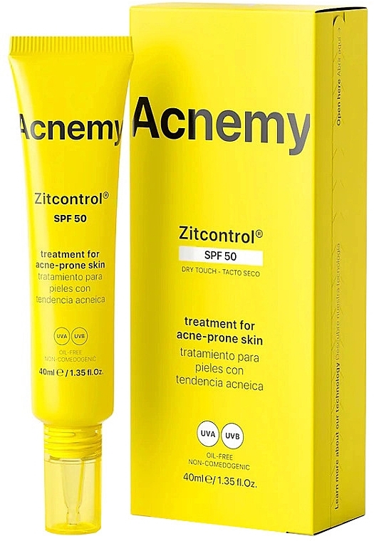 Active Sunscreen for Acne-Prone Skin - Acnemy Zitcontrol SPF 50 Treatment For Acne-Prone Skin — photo N1