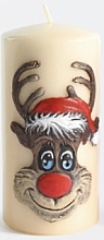 Fragrances, Perfumes, Cosmetics Decorative Candle "Rudolf", creamy, 7x14 cm - Artman Christmas Candle Rudolf