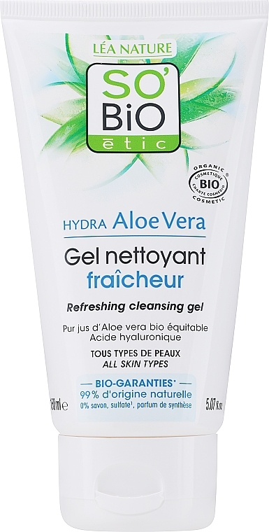 Face Ceansing Gel - So'Bio Etic Hydra Aloe Vera Refreshing Cleansing Gel — photo N2