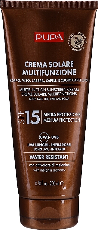 Moisturizing Sunscreen Cream SPF 15 - Pupa Multifunction Sunscreen Cream — photo N3