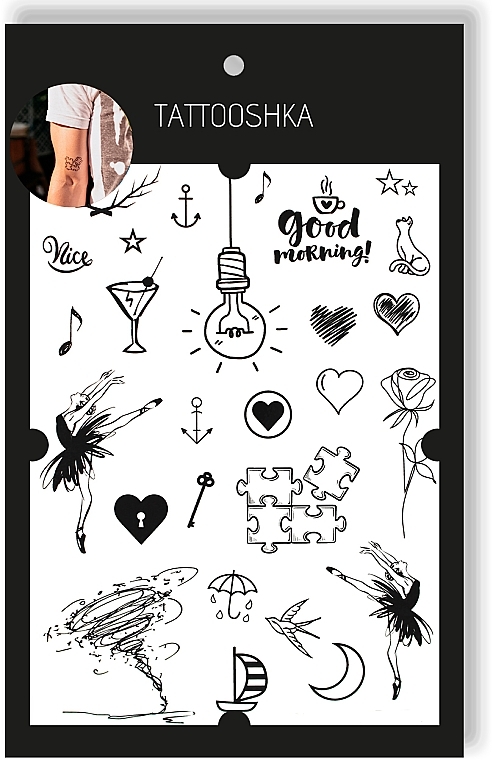 Temporary Tattoo 'Good Morning Set' - Tattooshka — photo N2