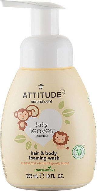 2in1 ナシ入り ヘア＆ボディ ウォッシュフォーム - Attitude 2-in-1 Hair and Body Foaming Wash Pear Nectar — photo N3