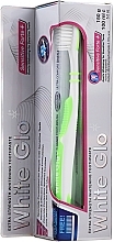 Fragrances, Perfumes, Cosmetics Set with Light Green Toothbrush - White Glo Sensitive Forte Set (toothpaste/100ml + toothbrush/1pc + t/pick/8pc)