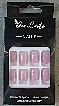 Fragrances, Perfumes, Cosmetics Light Purple Square Nail Tips, 24 pcs. - Deni Carte Nails 7158