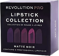 Lipstick Set, 5 pcs. - Revolution Pro 5 Lipstick Collection Matte Noir — photo N1