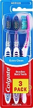 Toothbrush, medium, blue + purple + pink - Colgate Extra Clean Medium — photo N1