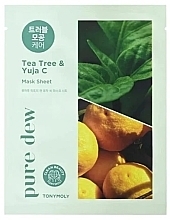 Fragrances, Perfumes, Cosmetics Face Sheet Mask - Tonny Molly Pure Dew Tea Tree & Yuja C Mask Sheet