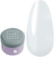Shimmering Nail Builder Gel - Tufi Profi Premium LED/UV Gel 09 White Frost — photo N1
