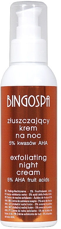 Exfoliating Night Cream with AHA Acids 5% - BingoSpa Exfoliating Cream On The Night 5% AHA — photo N1