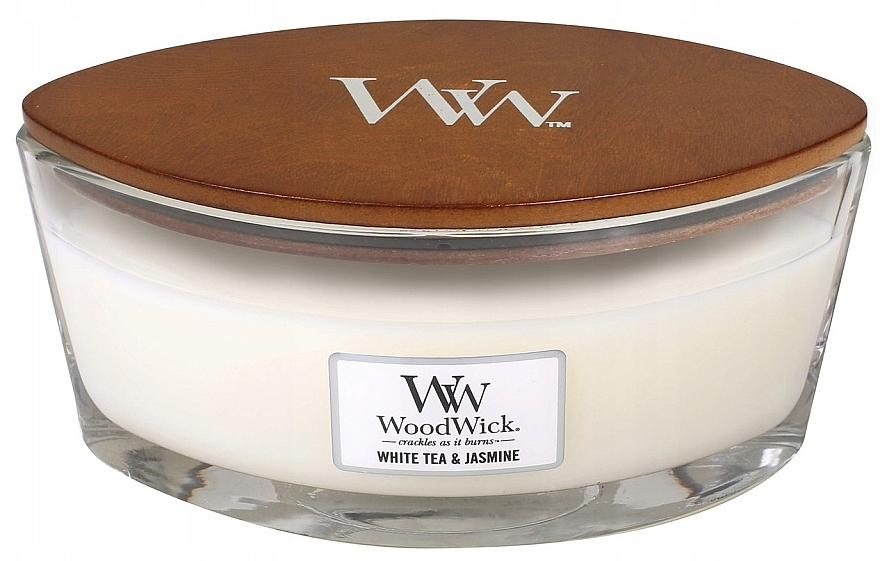 WoodWick - White Tea & Jasmine Hearthwick Ellipse Candle — photo N5