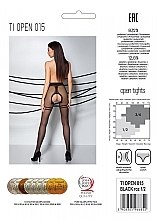 Erotic Tights with Cutout 'Tiopen 015', 20 Den, black - Passion — photo N2