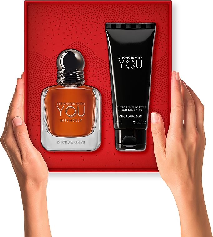 Giorgio Armani Emporio Armani Stronger With You Intensely - Set (edp/50ml + sh gel/75ml) — photo N2