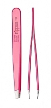 Fragrances, Perfumes, Cosmetics Slanted Tweezers, Pink, 9.5 cm - Nippes Solingen Tweezer 727