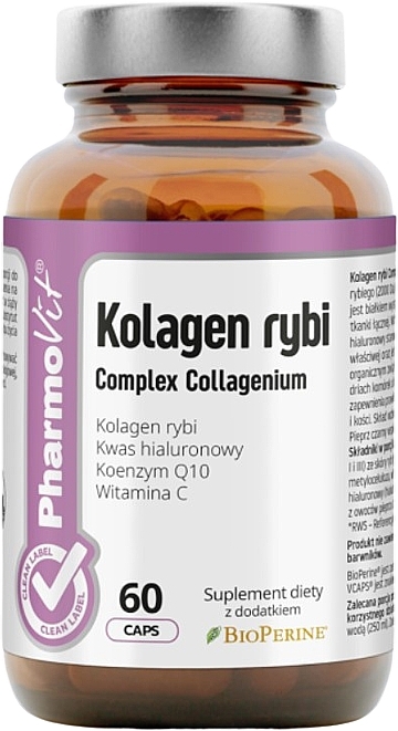 Dietary Supplement 'Fish Collagen Complex' - Pharmovit Clean Label Kolagen Fish Complex Collagenium — photo N1