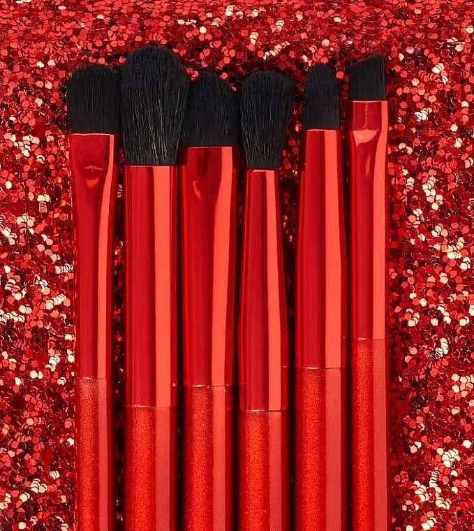 Makeup Brush Set, 6 pcs + makeup bag - BH Cosmetics Drop Dead Gorgeous Killer Queen Eye Brush Set — photo N2