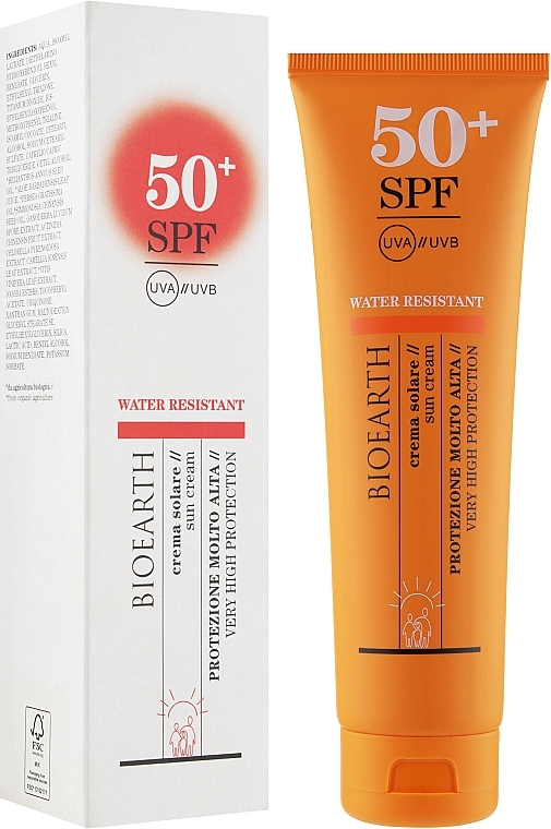 Waterproof Sunscreen Body Cream - Bioearth Sun Cream SPF 50 — photo N2
