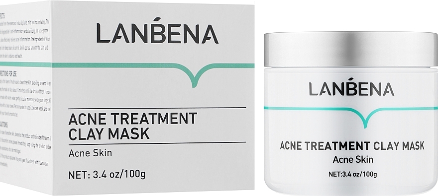 Anti-Acne Clay Face Mask - Lanbena Acne Treatment Clay Mask — photo N9