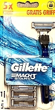 Razor with 5 Refill Cartridges - Gillette Mach3 Start — photo N1