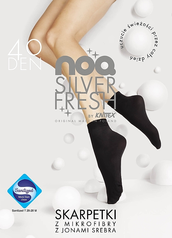 Women Socks with Silver Ions 'Silver Fresh', 40 Den, nero - Knittex — photo N1