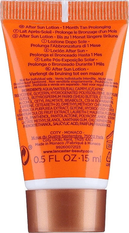 GIFT! After Sun Lotion - Lancaster Golden Tan Maximizer After Sun Lotion — photo N2