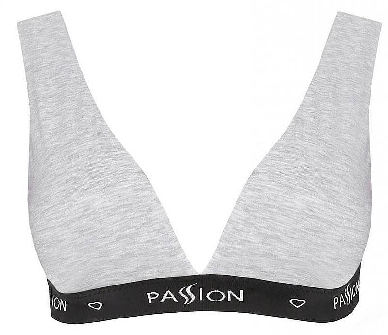 Cotton Sport Top with Deep Neckline PS015, grey - Passion — photo N1