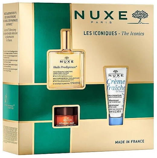 Set - Nuxe The Iconics (oil/50ml + f/cr/30ml + lip/balm/15g) — photo N1