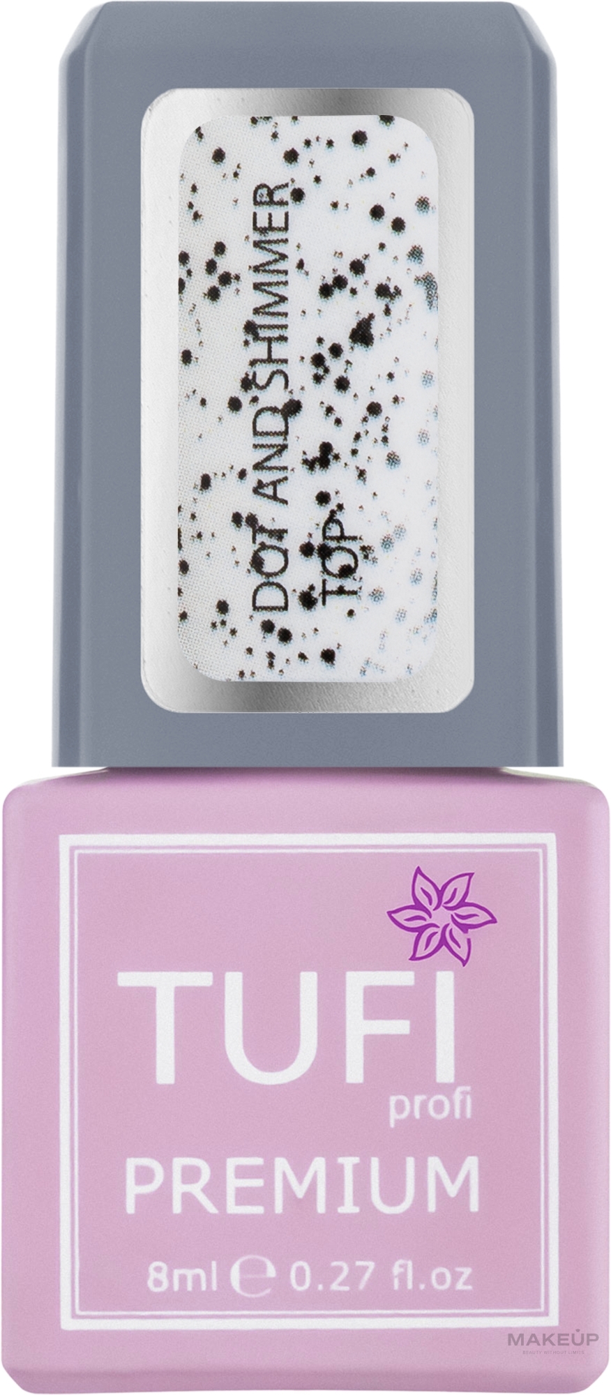 Shimmer & Fine Crumb Top Coat - Tufi Profi Premium Dot And Shimmer Top — photo 8 ml