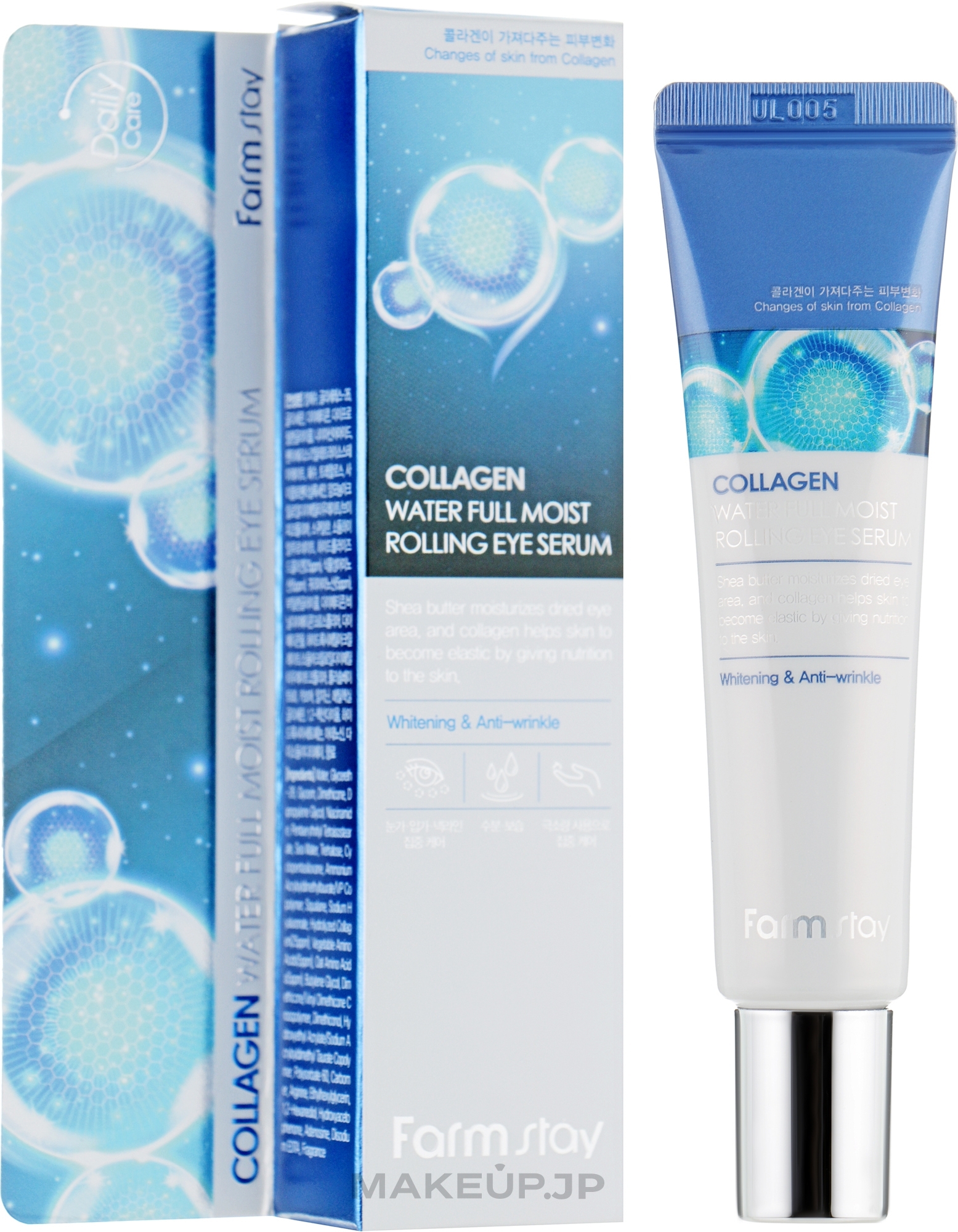 Collagen Rolling Eye Serum - FarmStay Collagen Water Full Moist Rolling Eye Serum — photo 25 ml