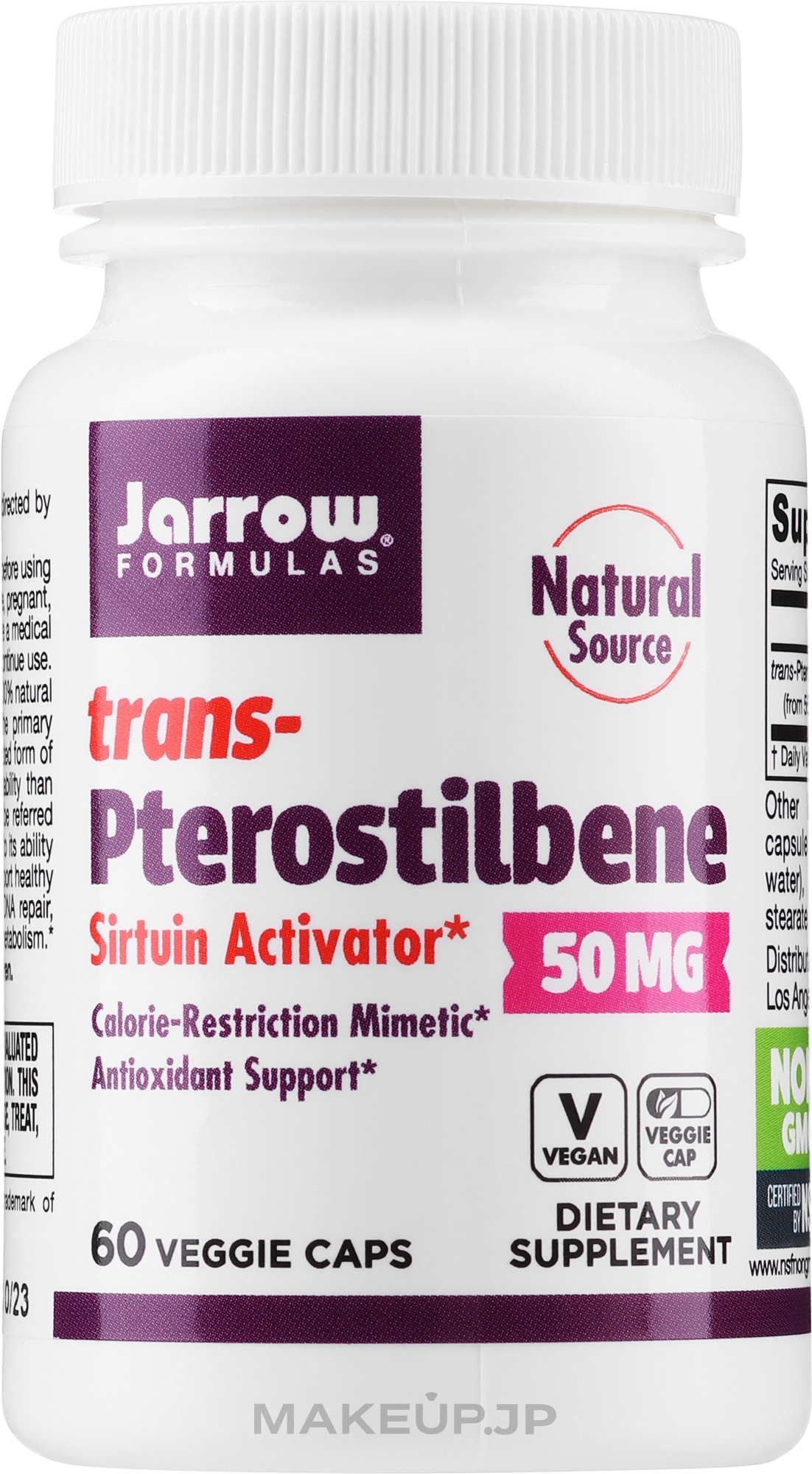 Trans-Pterostilbene - Jarrow Formulas Trans-Pterostilbene, 50 mg — photo 60 szt.