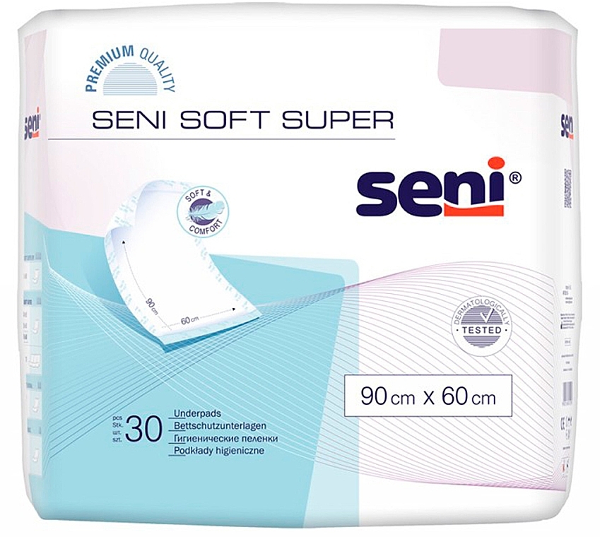 Sanitary Diapers 90x60, 30 pcs - Seni Soft  — photo N1