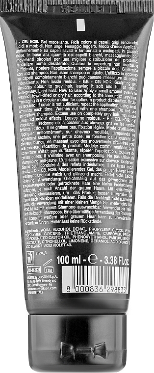 Toning Gel for Grey Hair - Dikson Gel Noir Per Capelli — photo N2