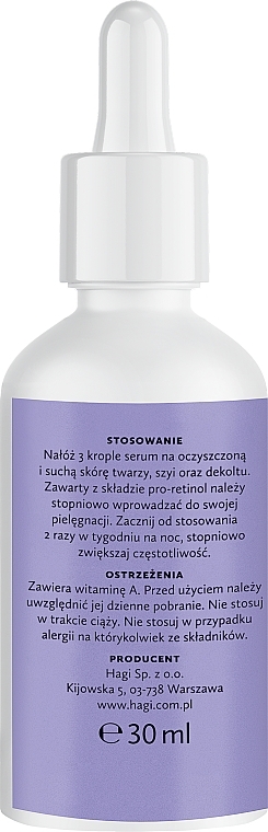 Natural Nourishing Serum with 1% Retinol - Hagi Cosmetics SMART A Slow Ageing Face Serum With Pro-retinol — photo N4