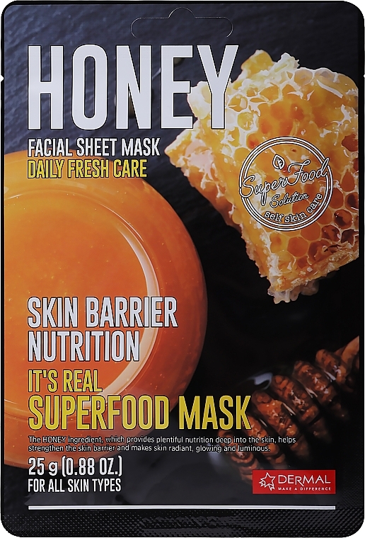 Nutrition Face Mask - Dermal Mask Honey Protect & Nourish Facial Sheet Mask — photo N1