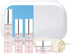 Fragrances, Perfumes, Cosmetics Set - The Organic Pharmacy Rose Diamond Skincare kit (cr/10ml + eye/cr/5ml + cleanser/10ml + lot/5ml + acc/1pcs)