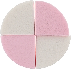 Fragrances, Perfumes, Cosmetics Makeup Sponge CS053WR 4in1 Round, White + Pink - Cosmo Shop Sponge