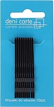 Fragrances, Perfumes, Cosmetics Hair Grips, black, 10 pcs - Deni Carte WS-56 / B