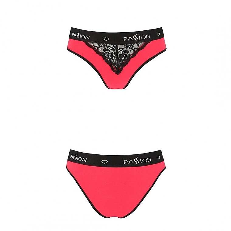 Panties with Wide Elastic Band & Lace, PANTIES, PS001, red/black - Passion — photo N2