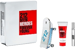 Fragrances, Perfumes, Cosmetics Carolina Herrera 212 Men Heroes Forever Young - Set (edt/90ml + b/wash/100ml + edt/10ml)